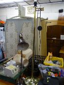 Brass effect lamp and a small anglepoise lamp E/T