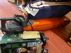 Garden sun lounger and a Flymo leaf blower etc E/T