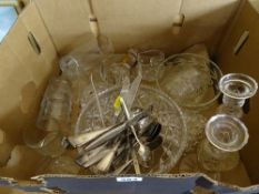 Parcel of good heavy glassware, cutlery etc