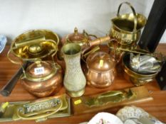 Parcel of mainly brass and copperware