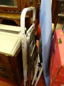 Small parcel of good small stepladders and two ironing boards