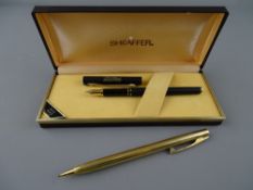 Sheaffer pens - mechanical pencil, TRZ slimline fountain pen (boxed with two slender cartridges)