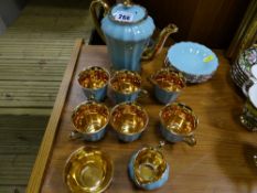 Wade blue and gilt coffee set