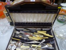 Polished canteen with part cutlery contents