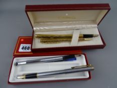 Sheaffer pens - 23ct gold Fashion fountain pen and pencil set (boxed), Fashion fountain pen (