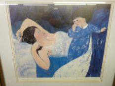 CLAUDIA WILLIAMS coloured limited edition (186/200) print - mother and child, signed and entitled '