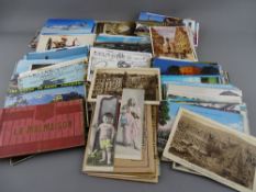 Box of vintage postcards, various subjects