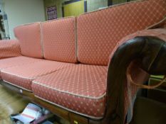 Rosewood scroll end Victorian sofa (legs present but detached)