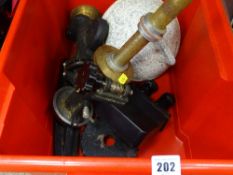 Vintage engineer's equipment and a mooring buoy