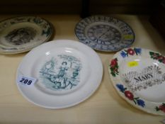 Four children's Victorian plates