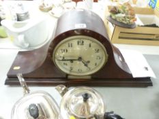 Mahogany eight day striking mantel clock