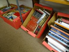Five boxes of mixed books including travel guides etc