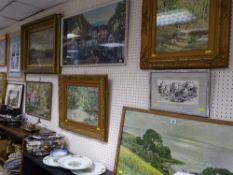 Parcel of paintings and prints including watercolour after ASHDOWN BOX? etc