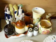Parcel of mixed porcelain including Staffs flatbacks etc