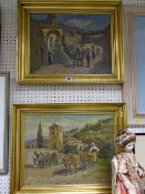 HANSEN oils on canvas, a pair - Continental scenes