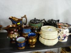 Parcel of mixed lustre and other pottery, Masons Mandalay etc