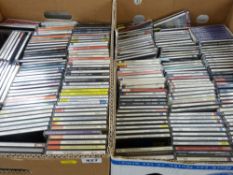 Two boxes containing generous quantity of mainly classical CDs