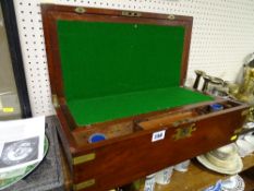 Mahogany writing slope with baize interior