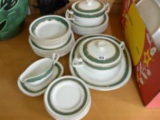 Simpsons 'Chard' green and gilt decorated part dinner service