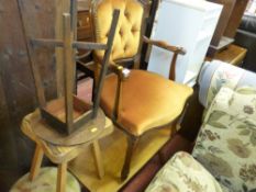 Parcel of furniture comprising vintage three drawer chest, small single drawer hall table, pair of