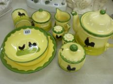Zeller cockerel decorated breakfast ware
