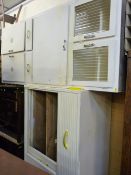 White painted kitchen cabinet and a white painted kitchen cupboard