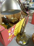 Modern brushed metal anglepoise lamp