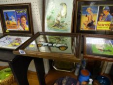 Parcel of framed advertising cards for Vimto and a quantity of similar items