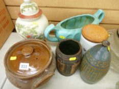 Art pottery bottle vase, Portmeirion Botanic Gardens storage jar etc