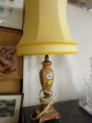 Onyx and gilt metal table lamp