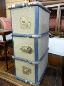 Vintage wooden banded trunk