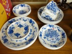 Quantity of Portmeirion 'Harvest Blue' breakfast tableware