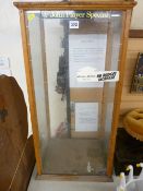 Oak counter top display cabinet