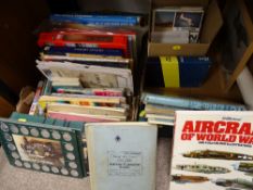 Two boxes of mixed books, maps, military documentation etc