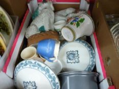 Pair of Victorian Staffs dogs and other household crockery and china