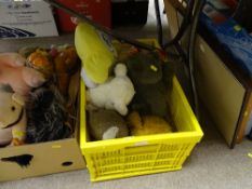 Large parcel of soft toys, seat cushions etc