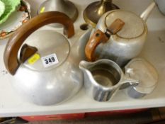 Four pieces of Picquot teaware including a kettle