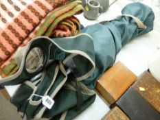 Folding camping armchair in a carry bag