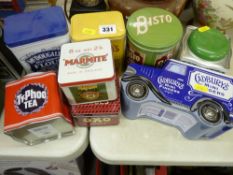 Collection of vintage style tins