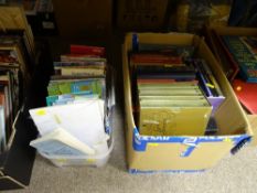 Three boxes and a tub of miscellaneous books, maps etc