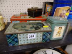 Parcel of vintage tins etc