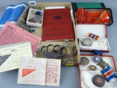 Liverpool City Police awards and medals along with other badges and pendant, bullion star, steel