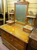 Circa 1900 satin wood dressing chest and a loom style chair
