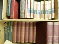 Two boxes of vintage books including a ten volume set of Chambers Encyclopaedia