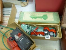 Battery operated racing car and a boxed 'Genuine' FG Flat Top Foden scale model etc
