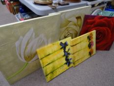 Quantity of modern unframed canvas type prints