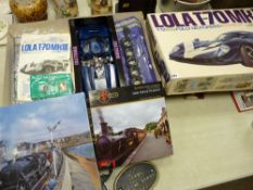 Boxed Lola by Tamiya T-70MK3 1-12 scale fully motorized model (part built) and steam related jigsaws