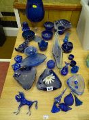 Parcel of blue glassware