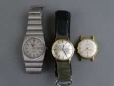 Gent's Omega Constellation Mega Quartz stainless steel wristwatch, an Eterna-Matic 1000 and an