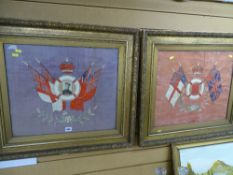 Two large gilt framed gilt embroideries for Navy sweethearts, First World War period